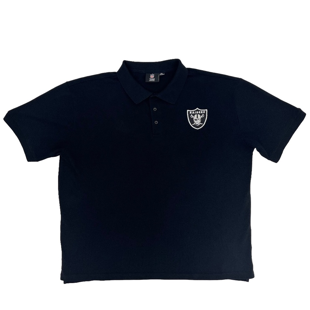 NFL Team Apparel Las Vegas Raiders Mens 2XL‎ Black Polo Shirt Embroidered Logo
